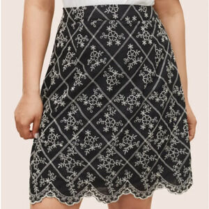 BloomChic Plus size 4XL Bandana Embroidered Zipper Fly Skirt us26